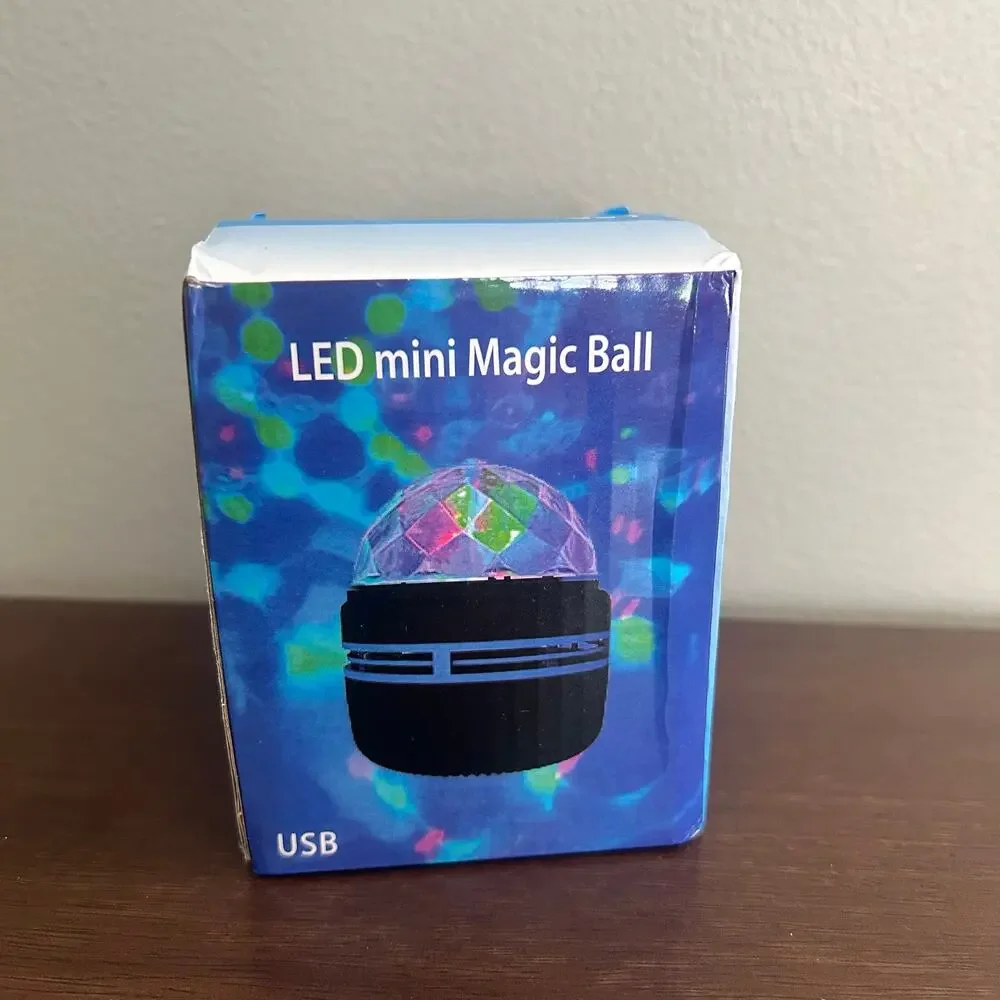 USB-powered LED Mini Magic Ball Stage Light and Starry Projector, Black